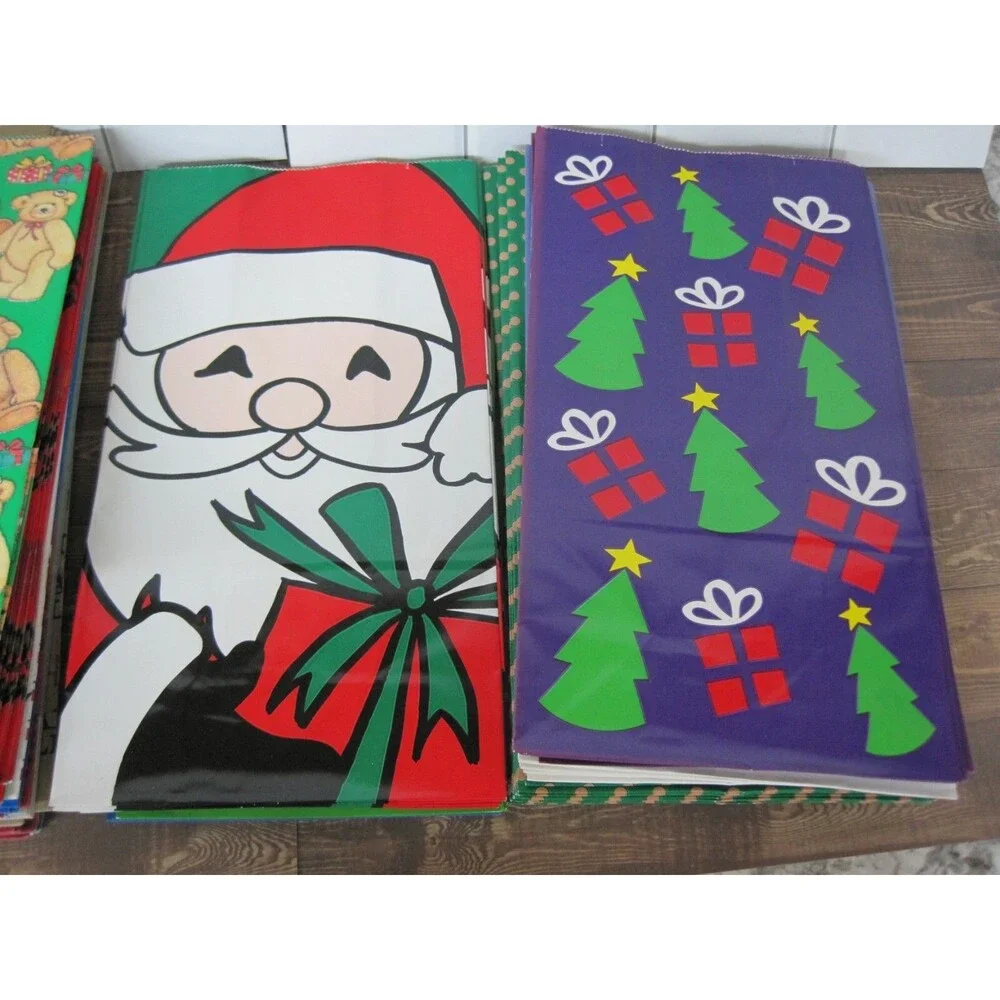 Vintage Paper Christmas Gift Sacks Huge Lot of 134 Gift Bags 1994-2011